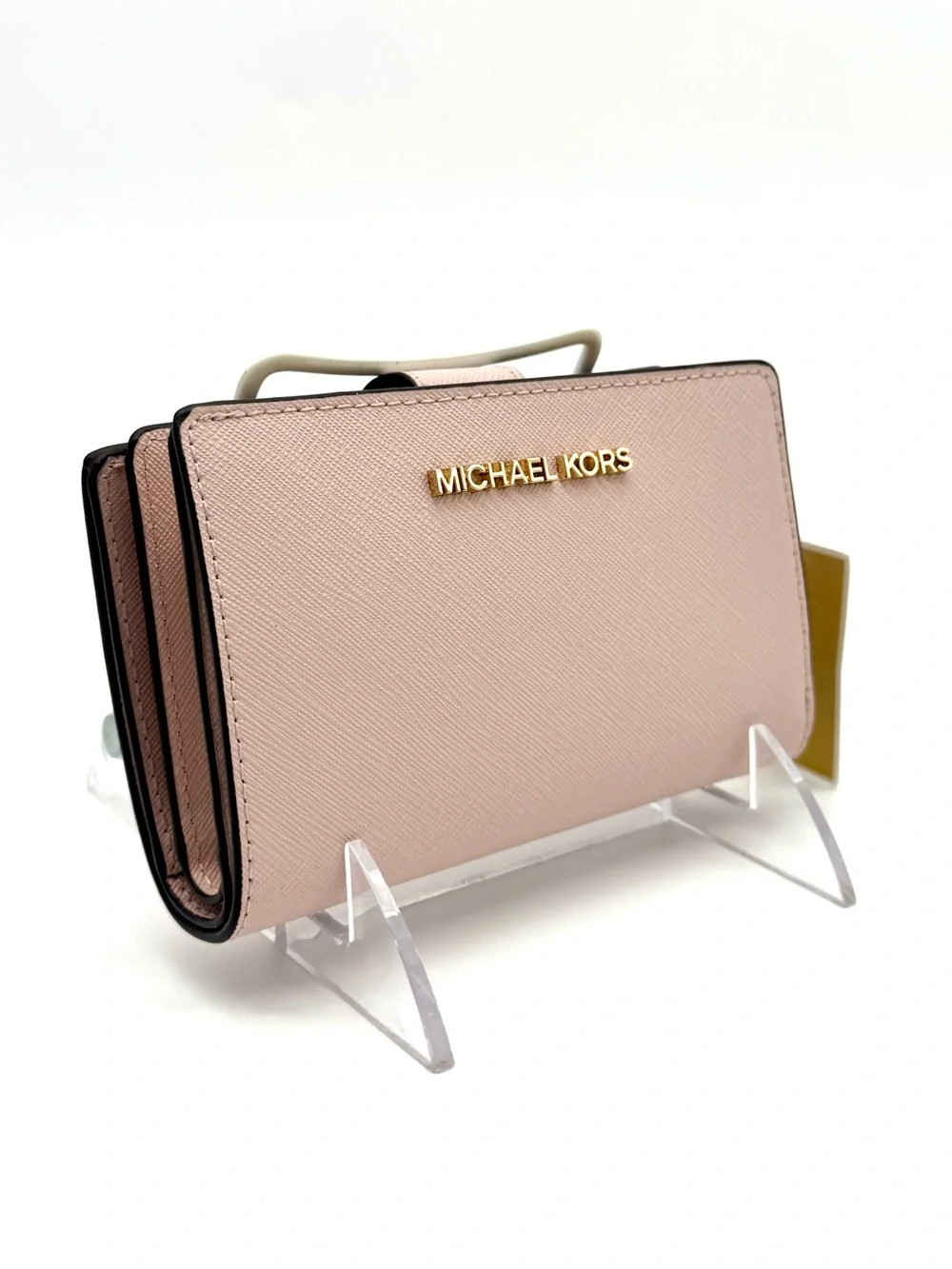 Michael Kors Medium Jet Set Travel Zip Chain Bifold Wallet Powder Blush